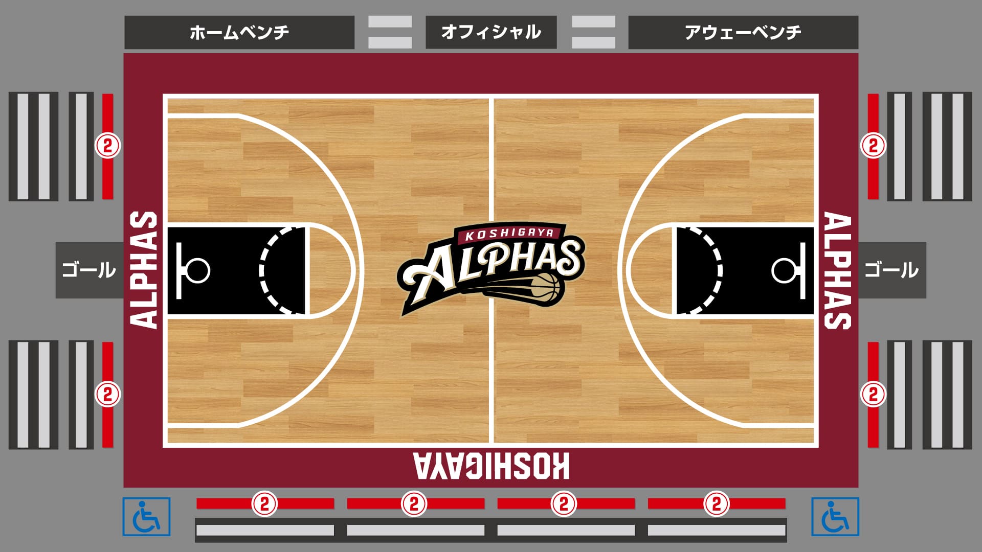 コートサイド / エンド 1列目