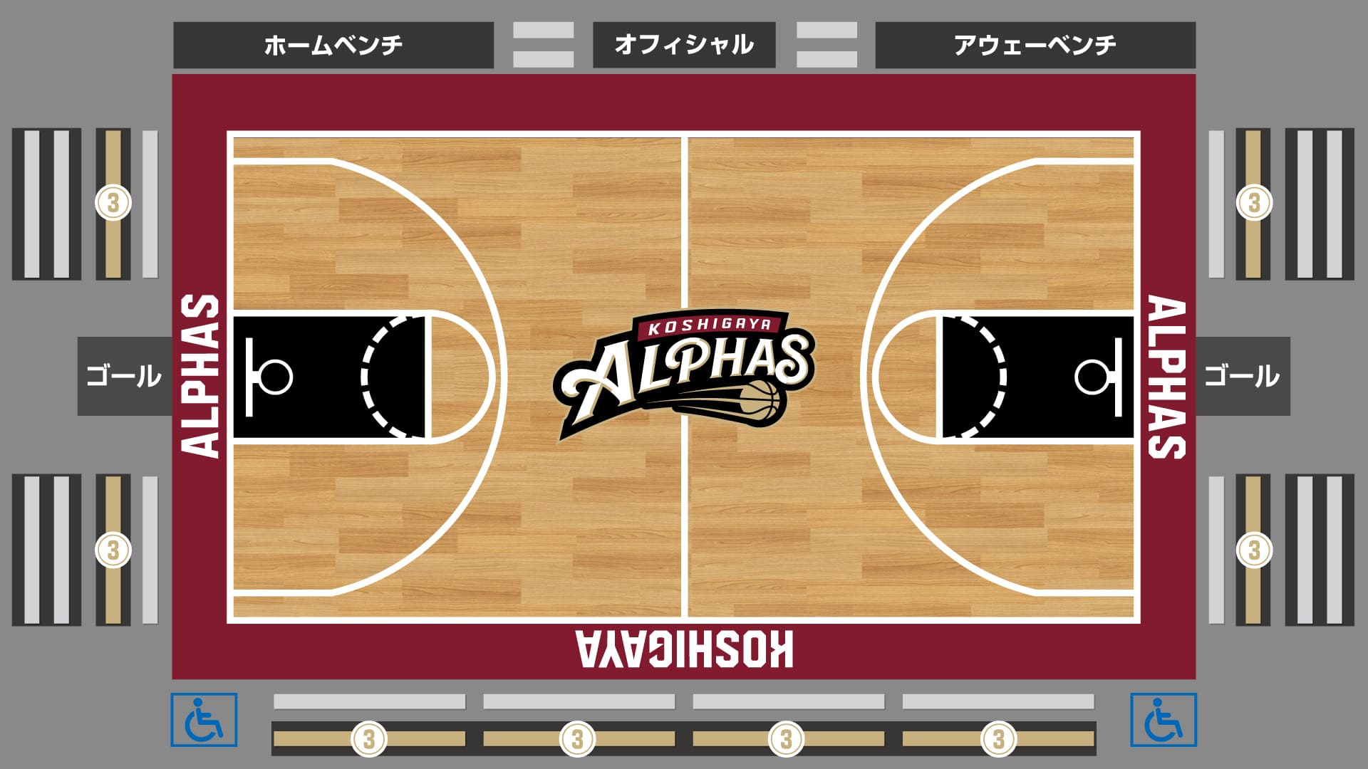 コートサイド / エンド 2列目