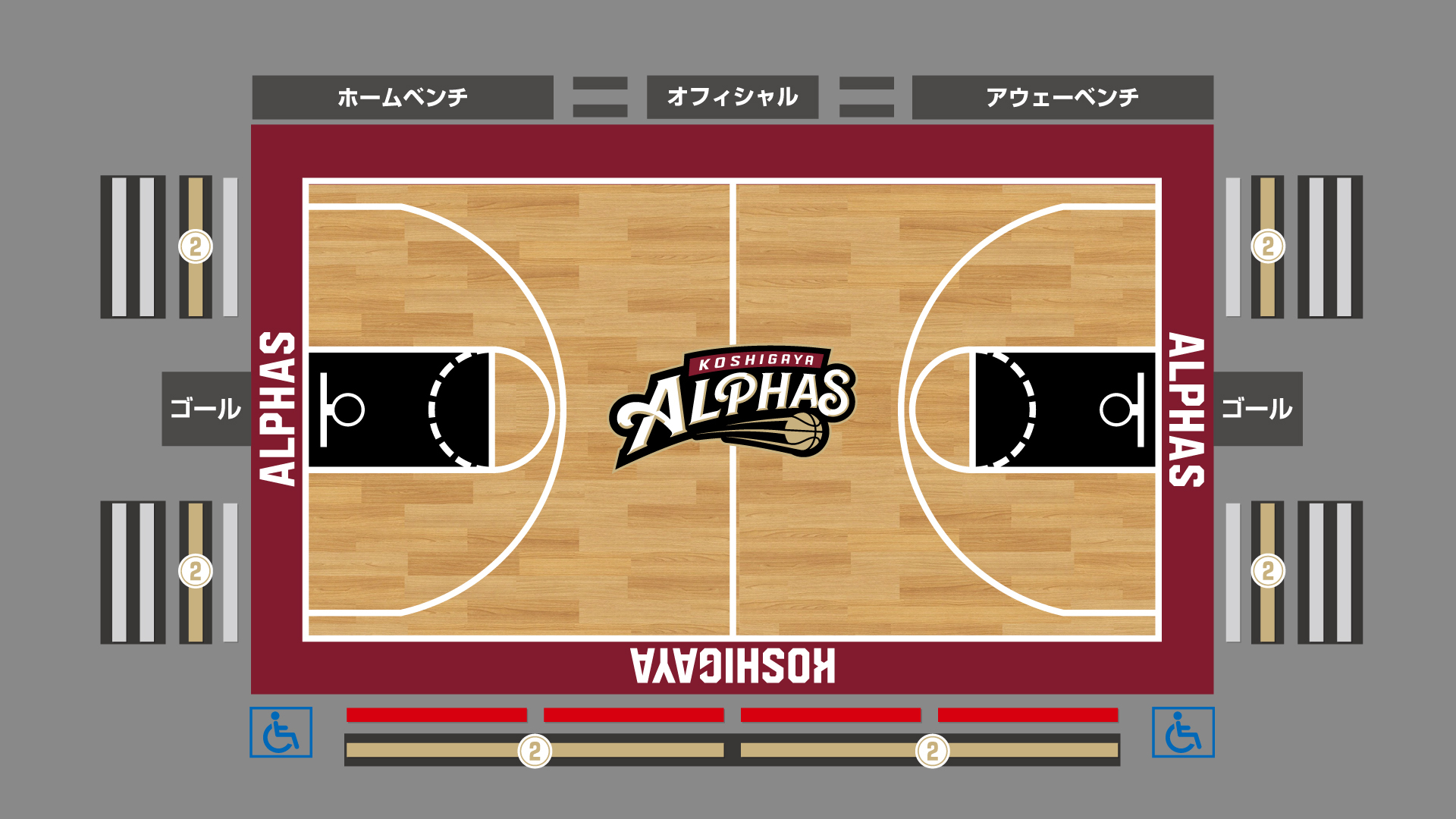 コートサイド / エンド 2列目