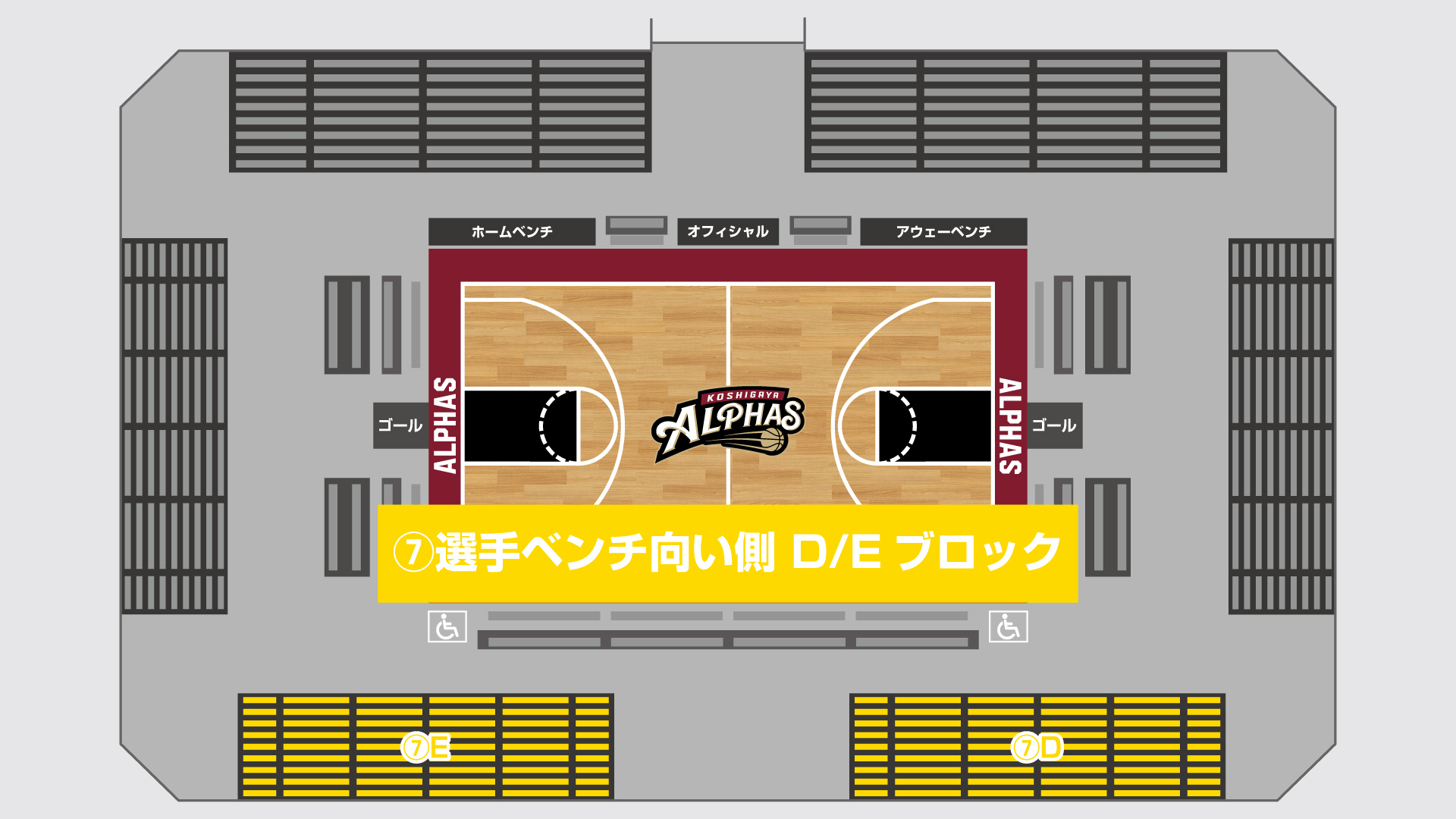 選手ベンチ向かい側